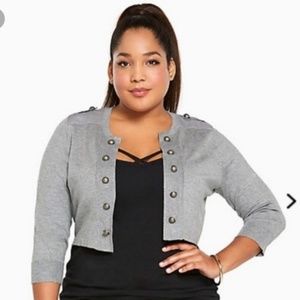 Torrid Military Grey Jacket size 2